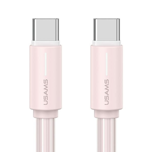 USAMS Kabel USB-C/USB-C 1m SJ734 60W różowy/pink YU Series SJ734USB04 (US-SJ734)
