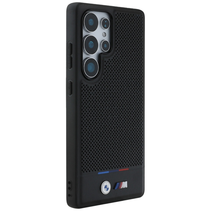 Etui BMW Leather Tricolor Stripe MagSafe  do Samsung Galaxy S25 Ultra czarny