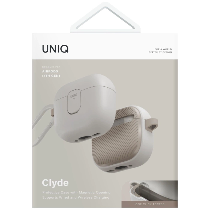 Etui UNIQ AirPods 4 Clyde Lock Case Beżowy