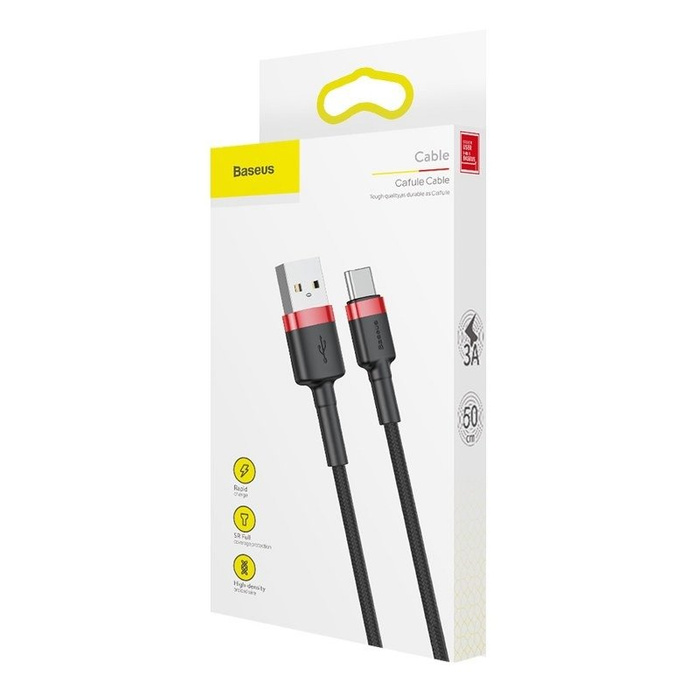 Kabel USB-C Baseus Cafule 2A 2m czerwono-czarny