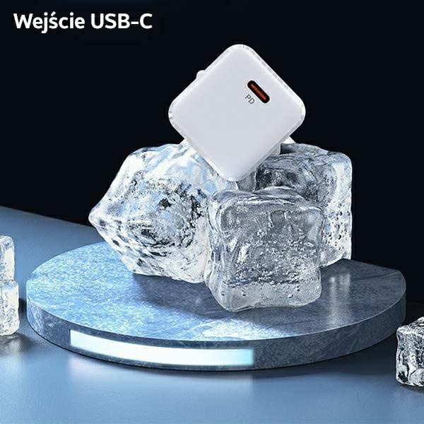 USAMS Ład. siec. USB-C T45 30W PD3.0 +QC3.0 Fast Charging +kabel U63 USB-C/Lightning biały/white UXTZH02 (USAMS-UX)