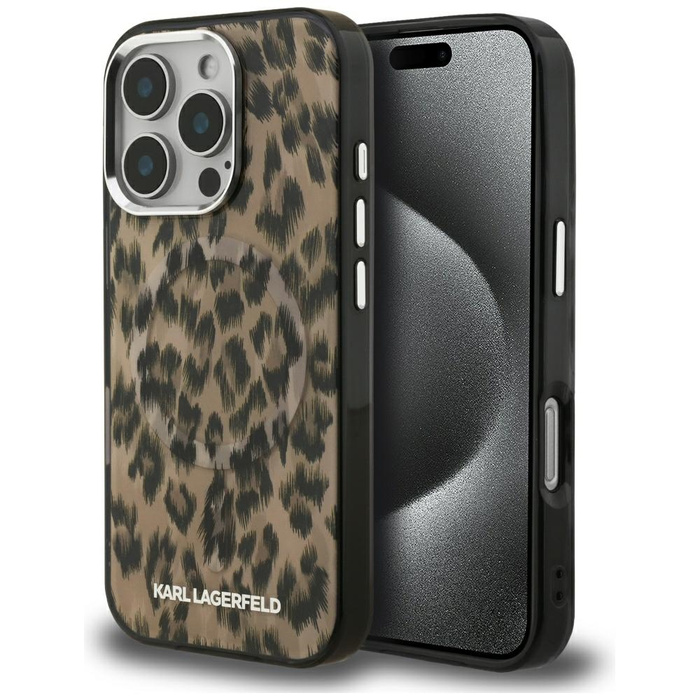 Etui Karl Lagerfeld iPhone 16 Pro Max IML Leopard Pattern  MagSafe Brązowy