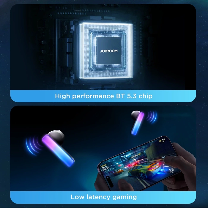 Słuchawki bezprzewodowe TWS Joyroom JR-TC1 IceLens Series ze światłami LED - białe