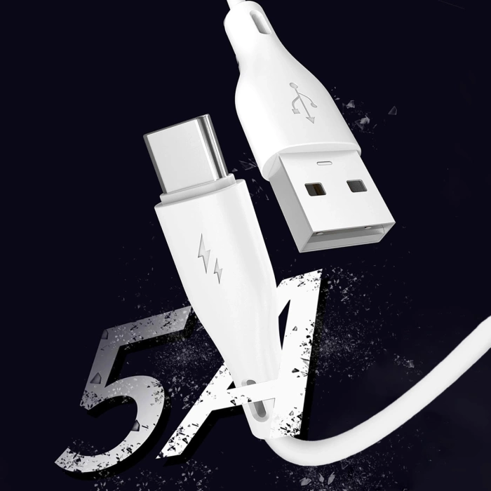 Dudao przewód kabel USB / USB Typ C 5A 1m biały (L2T 1m white)