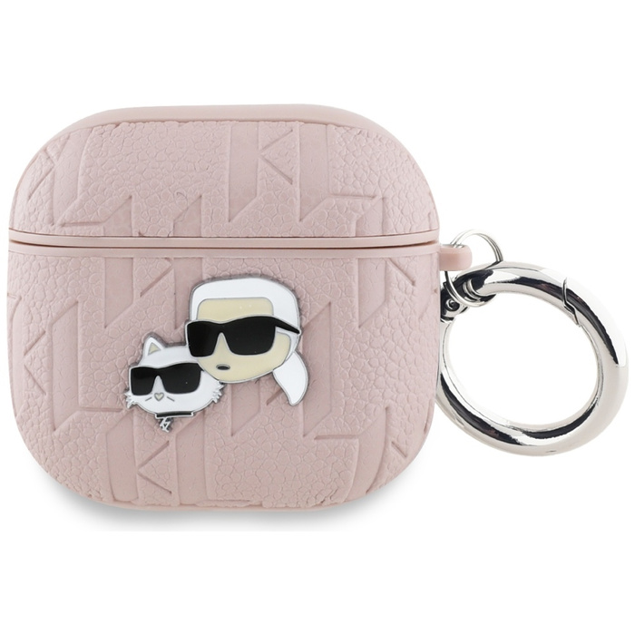 Etui Karl Lagerfeld Monogram Karl &       Choupette Head do AirPods 4 różowy