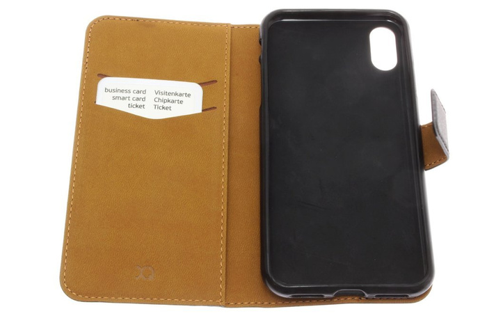 Etui Apple iPhone X XS Slim Wallet z klapką zamykane na magnes czarne skóra ekologiczna Xqisit