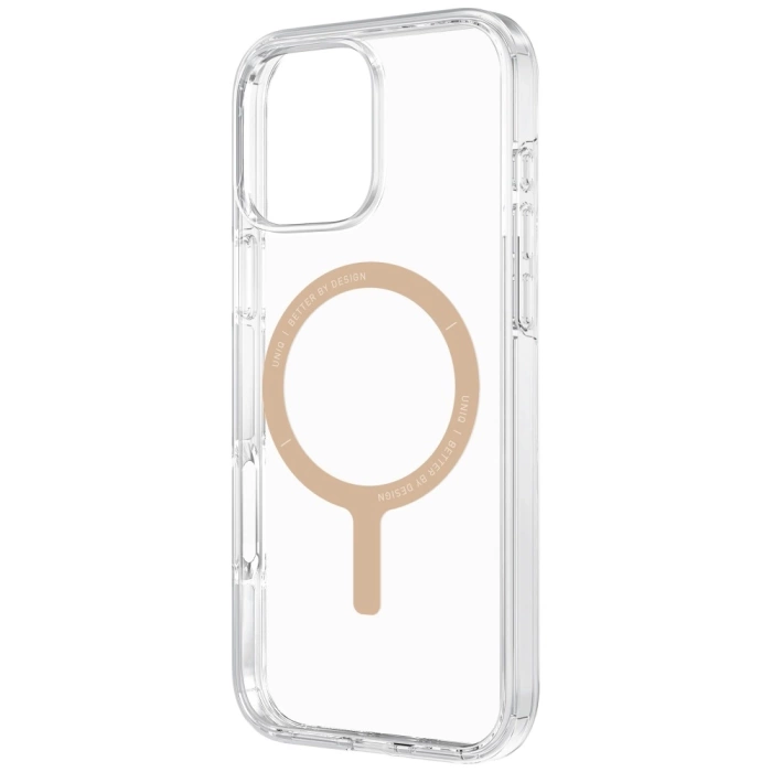 Etui UNIQ Clario do iPhone 16 Pro Max    Magclick Charging przezroczysty/złoty