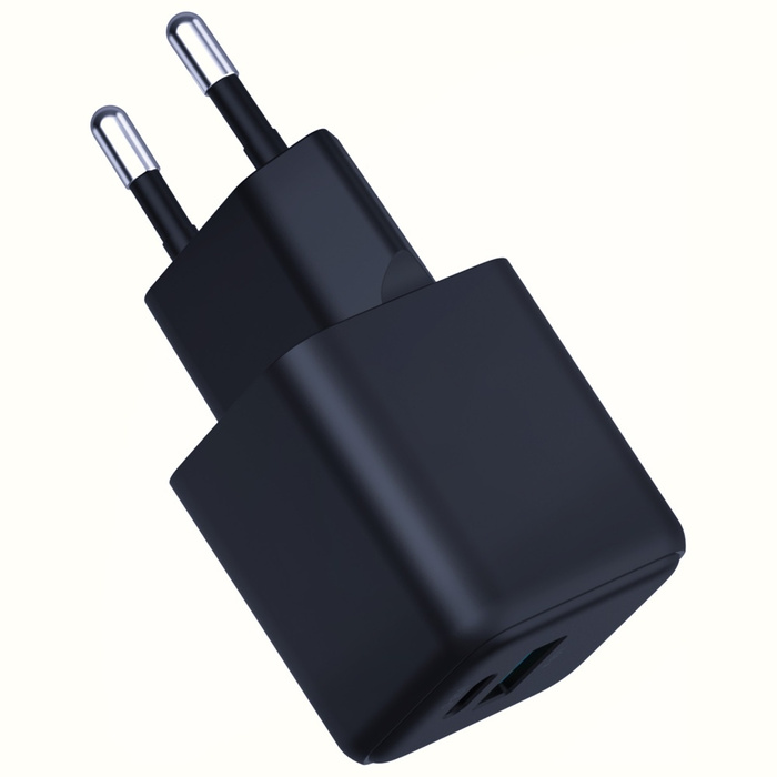 Ładowarka sieciowa 3MK Hyper GaN Charger 20W 1xUSB-A 1XUSB-C PD QC4+ czarny
