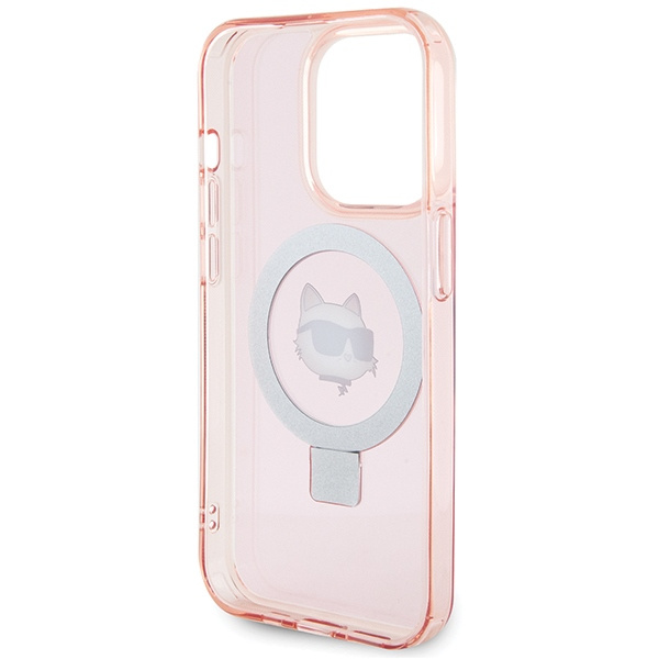 Etui Karl Lagerfeld KLHMP15XHMRSCHP iPhone 15 Pro Max 6.7" różowy/pink hardcase Ring Stand Choupette Head MagSafe Case