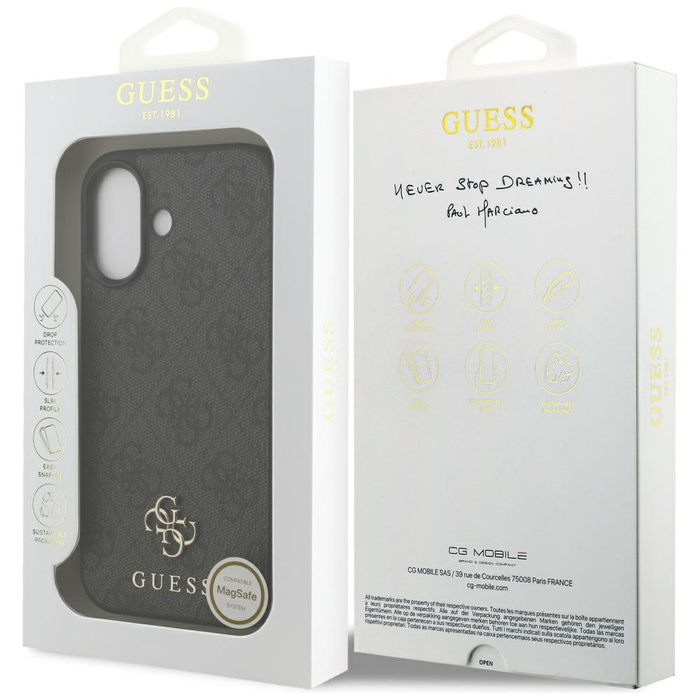 Etui Guess 4G Small Classic Logo MagSafe do iPhone 17 czarny