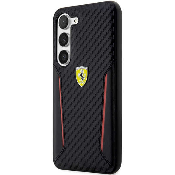 Etui Ferrari FEHCS23MNPYK S23 Plus S916 czarny/black hardcase Carbon Contrast Edges