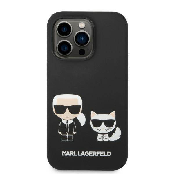 Etui KARL LAGERFELD Apple iPhone 14 Pro Max Liquid Silicone Karl & Choupette Magsafe Czarny Hardcase