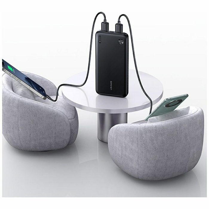 Powerbank USAMS PB83 2xUSB-A 1xUSB-C     10000mAh biały