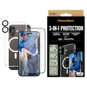 Etui PanzerGlass Bundle 3in1 iPhone 16 Plus 6.7" D3O Hardcase + Screen Protector UWF+ Lens B1293+2863+1283