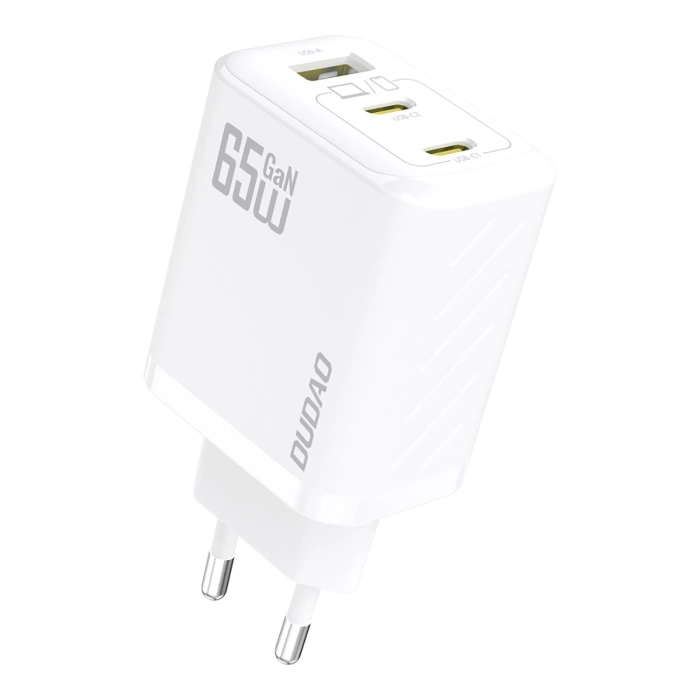 Ładowarka sieciowa Dudao A29 65W GaN 2 x USB-C + 1 x USB-A - biała