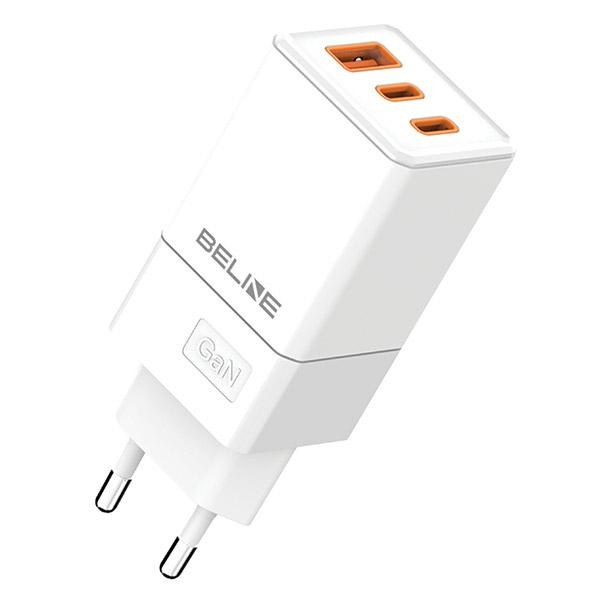 Beline Ład. siec. 2x USB-C + 1x USB 65Wbiały/white (only head) PD 3.0 + QC 3.0  BLN3CW65 GaN
