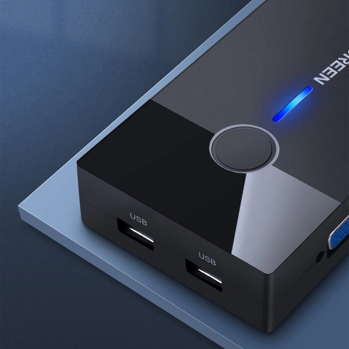 Przełącznik KVM Switch UGREEN 2-portowy VGA Czarny 30357