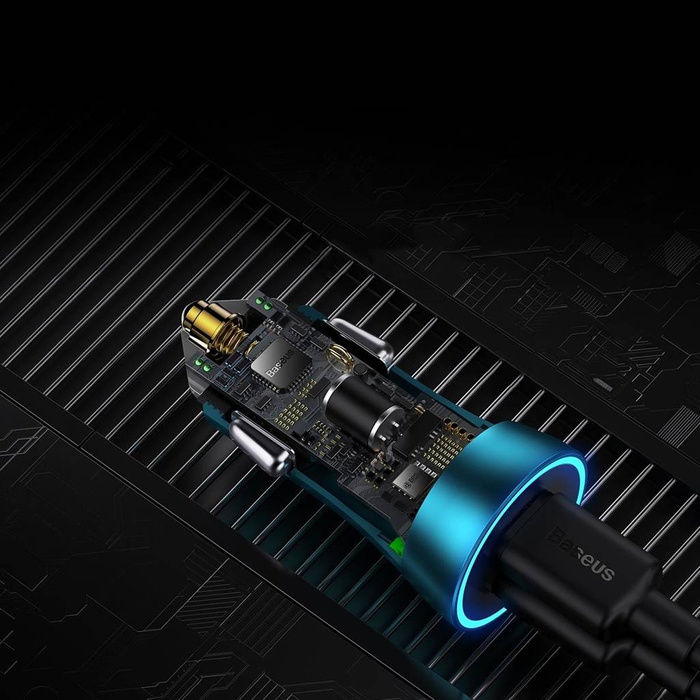 Baseus Golden Contactor Pro ładowarka samochodowa 2x USB-C 40W niebieski (CGJP000003)