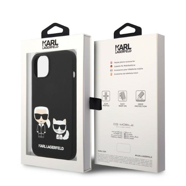 Etui KARL LAGERFELD Apple iPhone 14 Plus Liquid Silicone Karl & Choupette Magsafe Czarny Hardcase