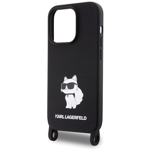 Etui Karl Lagerfeld KLHCP15XSCBSCNK iPhone 15 Pro Max 6.7" hardcase czarny/black Crossbody Silicone Choupette Case