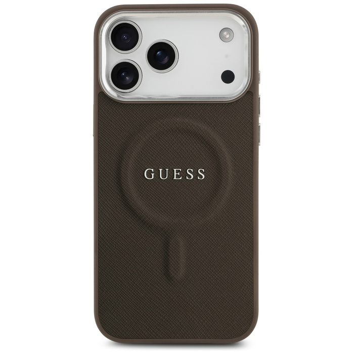 Etui Guess Classic Logo MagSafe do       iPhone 17 Pro Max brązowy