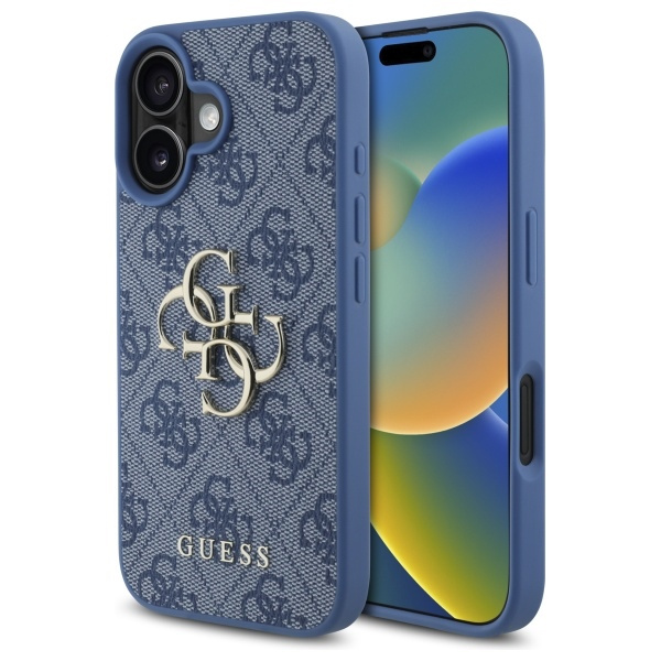 Etui Guess iPhone 16 6.1" niebieski/blue hardcase 4G Big Logo