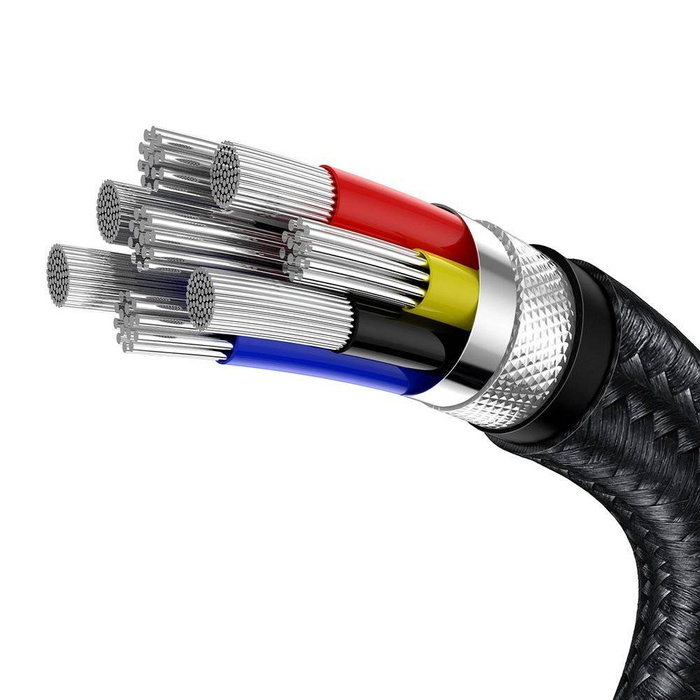 Baseus Cafule Metal Data kabel USB Typ C - USB Typ C 100 W (20 V / 5 A) Power Delivery 2 m czarny (CATJK-D01)