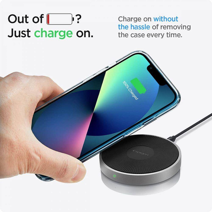 Etui iPhone 13 Spigen Liquid Crystal Crystal Przezroczyste Clear Case + Szkło Hartowane Spigen Glas.tr Slim