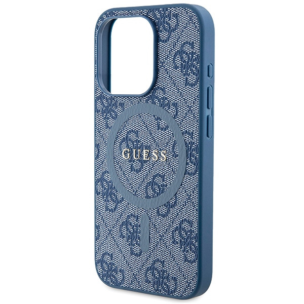 Etui Guess GUHMP15XG4GFRB iPhone 15 Pro Max 6.7" niebieski/blue hardcase 4G Collection Leather Metal Logo MagSafe Case