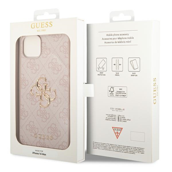 Etui GUESS Apple iPhone 14 4G Big Metal Logo Różowy Hardcase