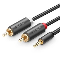 Przewód UGREEN AV102 2x RCA (Cinch) jack 3.5 mm 2m (czarny)
