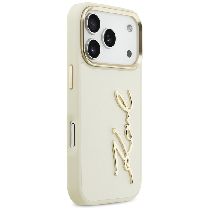 Etui Karl Lagerfeld Karl Script Logo do  iPhone 17 Pro beżowy