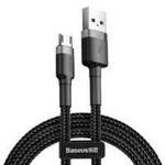 Baseus Cafule Cable wytrzymały nylonowy kabel przewód USB / micro USB QC3.0 2.4A 0,5M czarno-szary (CAMKLF-AG1)