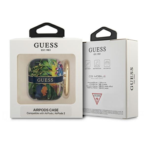Etui GUESS Apple AirPods Cover Flower Strap Collection Niebieski Case