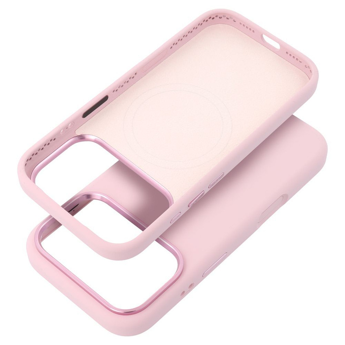 Etui na iPhone 15 PRO Forcell F-Protect Frame Premium zgodny z MagSafe różowy 0INT