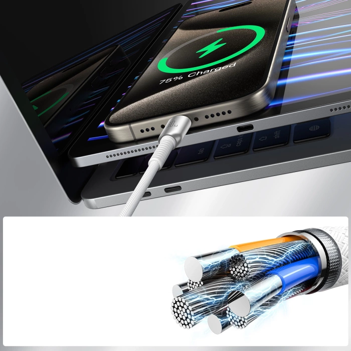 Kabel Joyroom S-A51 Cutting-Edge Series 60W USB-C - USB-C 1,2m - szary