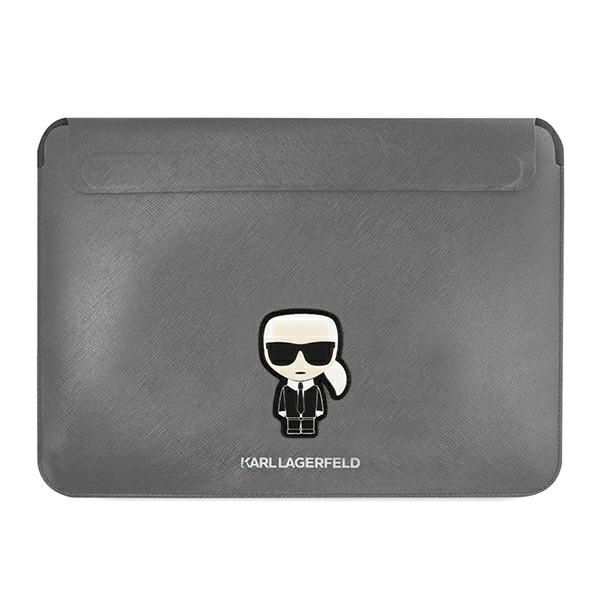 Etui KARL LAGERFELD Laptop 13 14 Sleeve Saffiano Ikonik Karl Srebrny Case