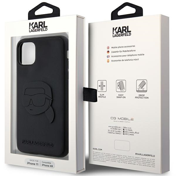 Etui Karl Lagerfeld Klhcn613drknk iPhone 11 / Xr 6.1" Czarny/black Hardcase Rubber Karl Head 3d Case