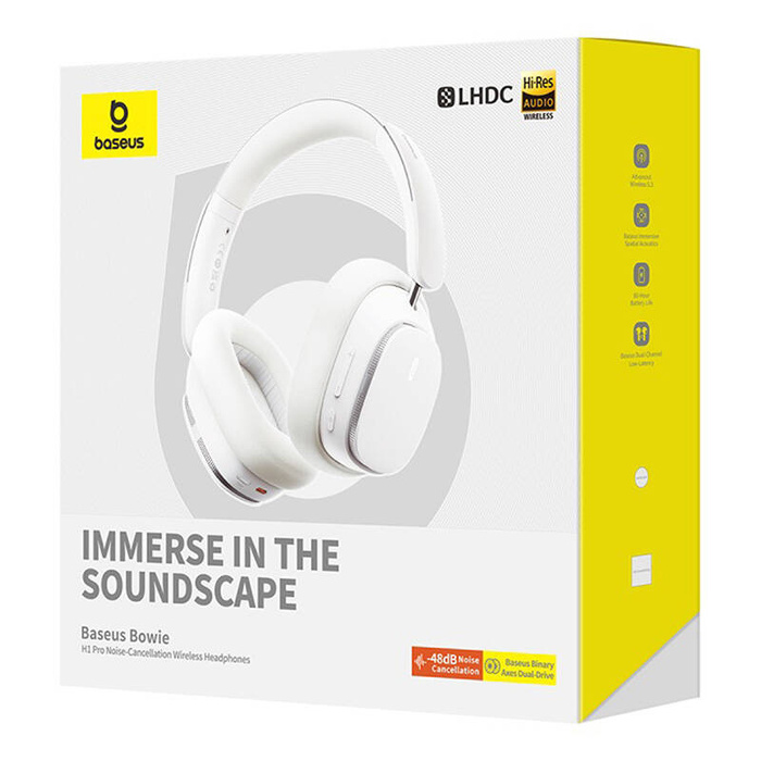 Słuchawki bezprzewodowe Bluetooth 5.2 Baseus Bowie H1 PRO (biały)