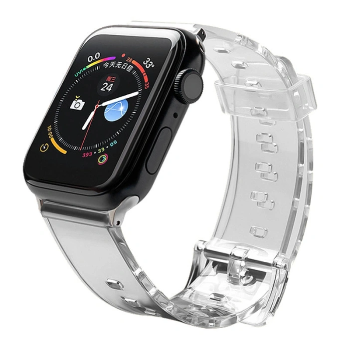 Pasek silikonowy bransoleta bransoletka Strap Light do zegarka Apple Watch 42 / 44 mm - czarny