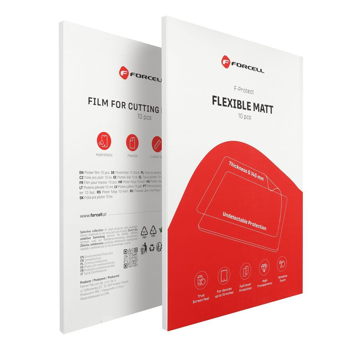 Folia do cięcia do plotera Forcell F-Protect Flexible TABLET MATT dla tabletów do 13" 10 sztuk