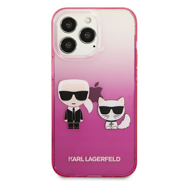 Etui KARL LAGERFELD Apple iPhone 13 Pro Gradient Ikonik Karl & Choupette Różowy Hardcase