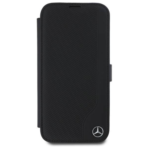 Etui Mercedes iPhone 16 Pro Max 6.9" czarny/black Leather Wood Imitation