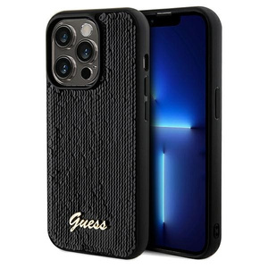 Etui Guess GUHCP14XPSFDGSK iPhone 14 Pro Max 6.7" czarny/black hardcase Sequin Script Metal Case