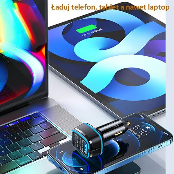 USAMS Ład. sam. 2xUSB-C+1xUSB C24 105W Fast Charge biały/white CC141TC02 (US-CC141)