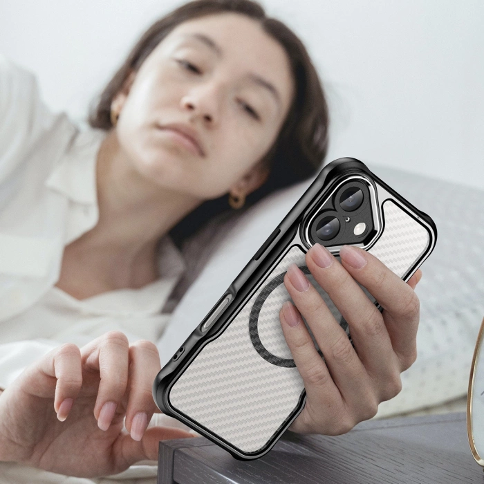 Etui silikonowe Leading Series MagSafe do iPhone 16 Plus - czarne