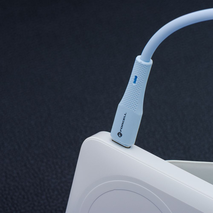 Kabel USB C do USB C Forcell F-Energy QC4.0 PD 3A 60W Silicone 1 m C344 niebieski