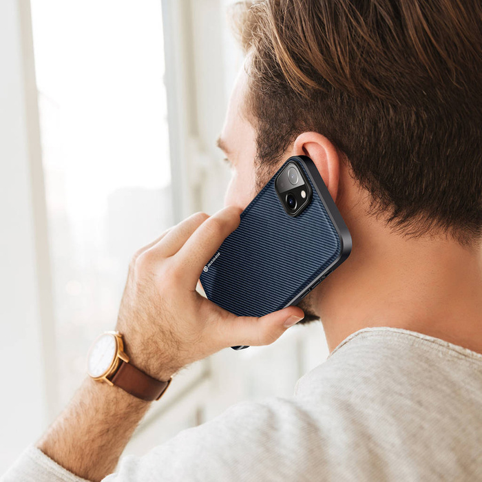Dux Ducis Fino etui pokrowiec pokryty nylonowym materiałem iPhone 14 Max niebieski