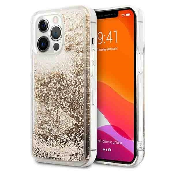 Etui GUESS Apple iPhone 14 Pro Max Glitter Charms Złoty Hardcase