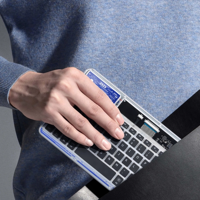 Klawiatura Dux Ducis Keyboard (CK Series) bezprzewodowa do laptopa / tabletu / telefonu - przezroczysta
